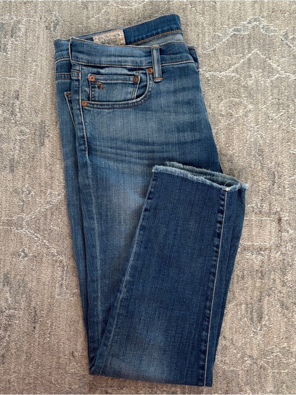 Ralph Lauren Women's Tompkins Skinny crop jeans with Frayed Hem